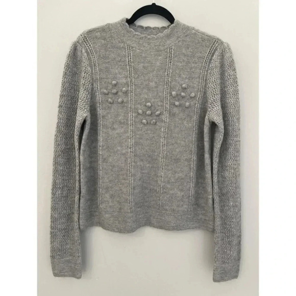 LC Lauren Conrad Puff Sleeves Sweater Women’s‎ Silver Size Small - Picture 3 of 12